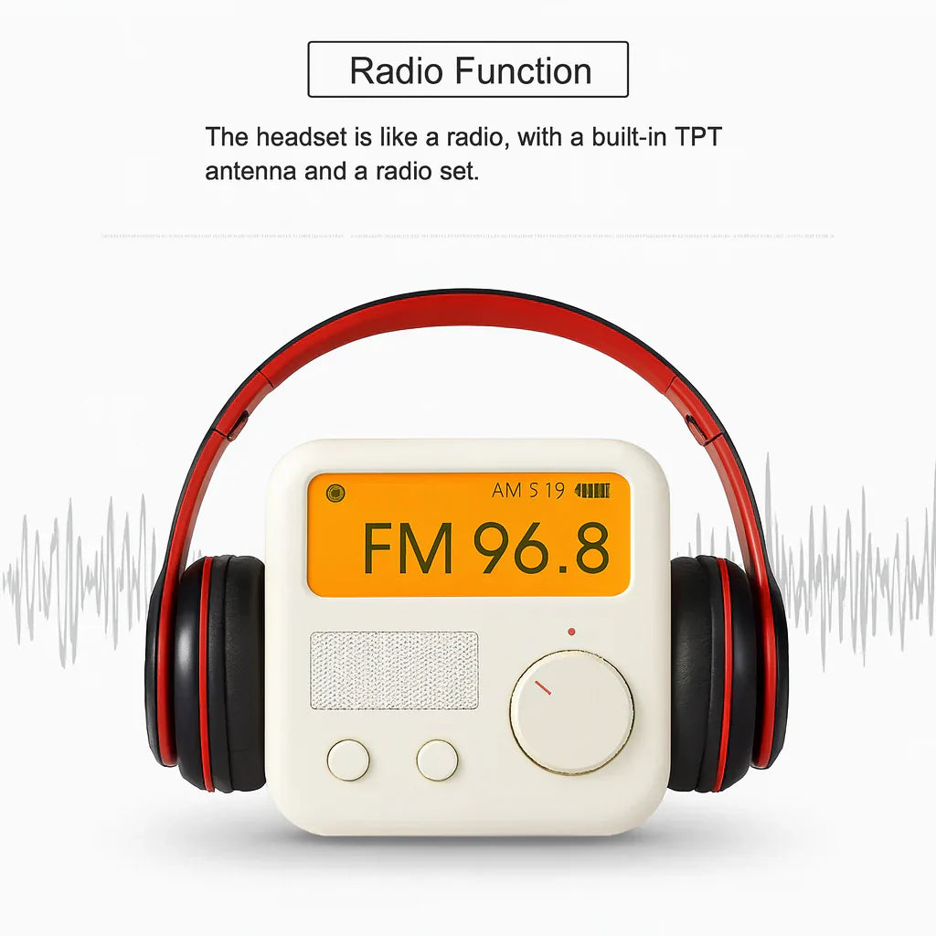 Foldable Wireless Bluetooth Headphones with Built-In Microphone – Stereo Sound