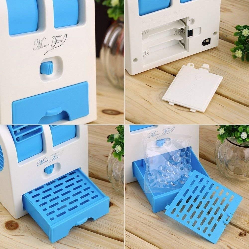 Mini USB Air Cooler Fan with Ice & Fragrance Option | Portable Personal Cooling Fan for Car, Office & Home | Color may vary