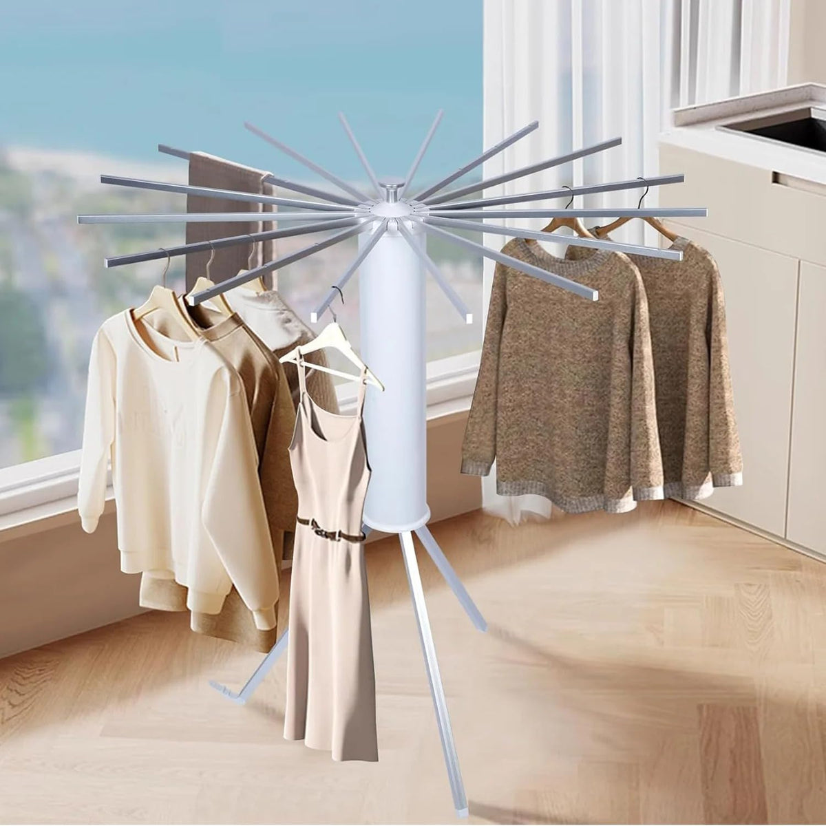 Multifunctional Foldable Outdoor Clothes Drying Stand