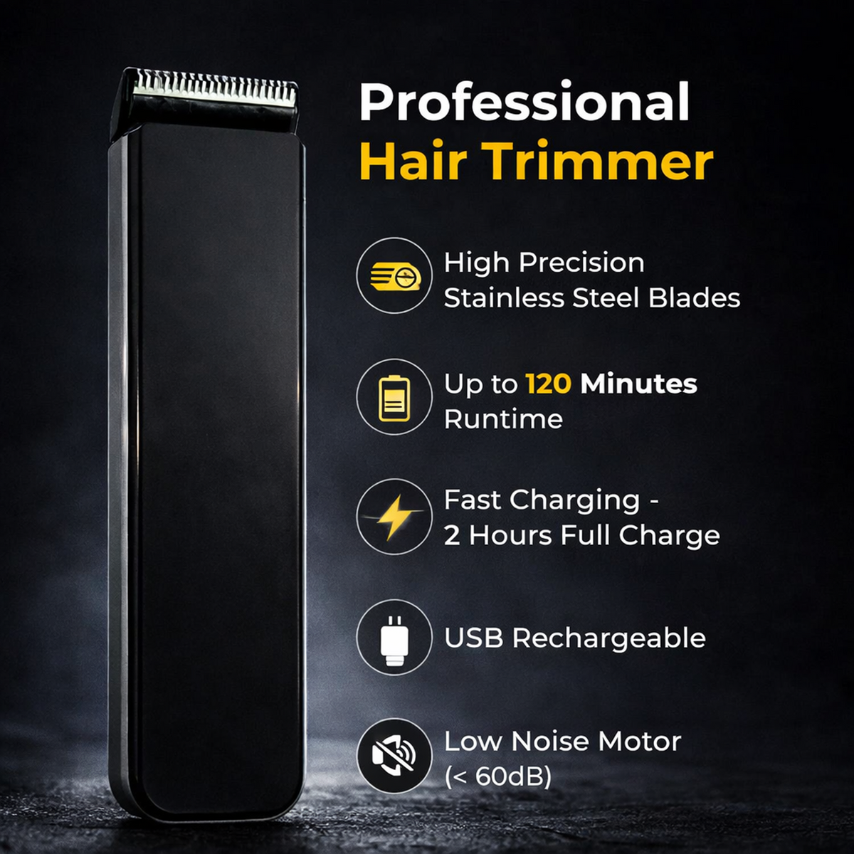 ZivX ShaveX | Professional Beard & Hair Trimmer | 120 Min Runtime | Fast Charge | Stainless Steel Blades | Adjustable Length Settings | Cordless Grooming | Lightweight Design