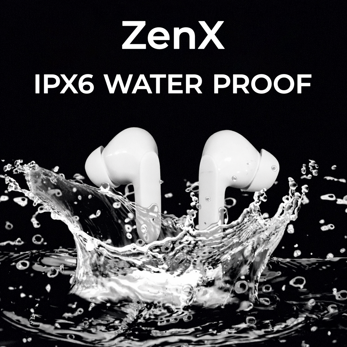 ZenX | True Wireless Earbuds | Bluetooth v5.3 | ENC Noise Cancellation | 72H Playback | 13mm Bass Drivers | IPX6 | Type-C Fast Charging | Low Latency Gaming Mode= HOT
