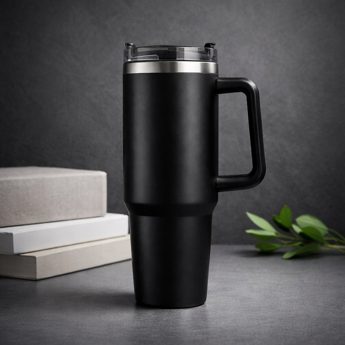 Premium Double Wall Stainless Steel Tumbler with Straw Lid (Stanley-Style)