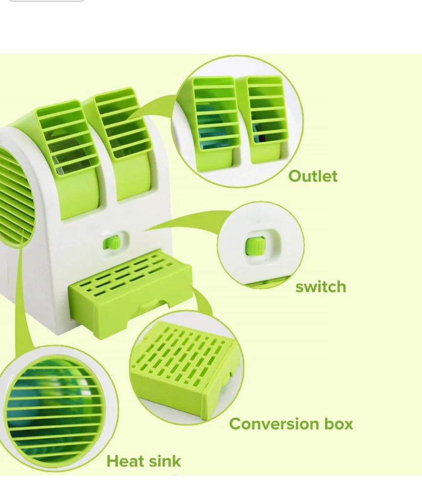 Mini USB Air Cooler Fan with Ice & Fragrance Option | Portable Personal Cooling Fan for Car, Office & Home | Color may vary