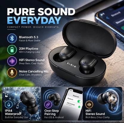 ZIVX EchoX Buds Pro | Bluetooth 5.3 True Wireless Earbuds | HiFi Stereo Sound |