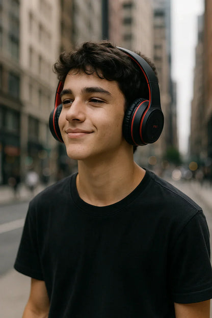 Foldable Wireless Bluetooth Headphones with Built-In Microphone – Stereo Sound | 5 Colors Available