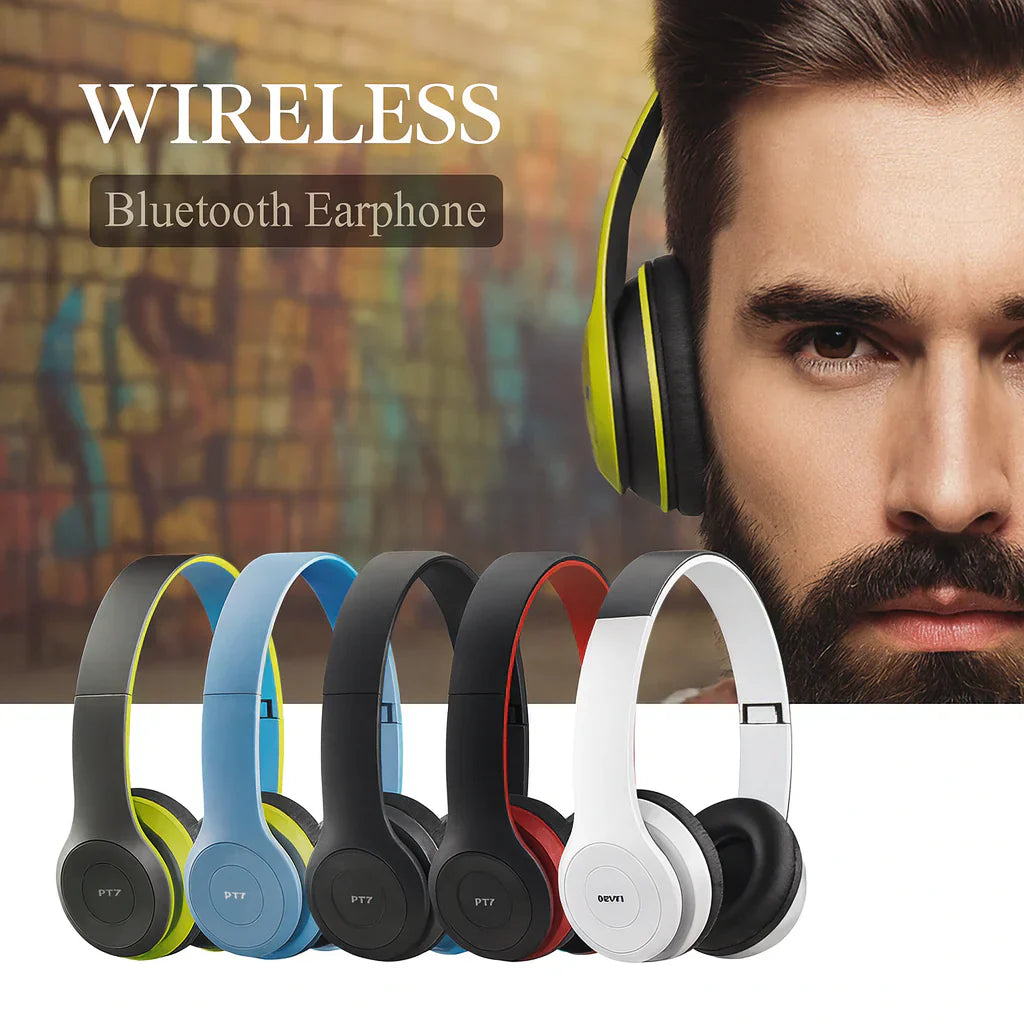 Foldable Wireless Bluetooth Headphones with Built-In Microphone – Stereo Sound | 5 Colors Available