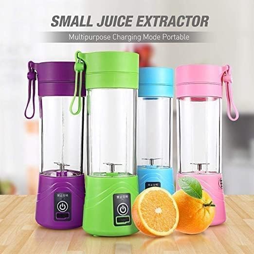 Portable Electric Blender | 380ML USB Rechargeable Mini Juicer | 6 Stainless Steel Blades | Personal Smoothie Maker for Shakes, Juice &amp; Protein | Lightweight Travel Blender | Multi Colour -2