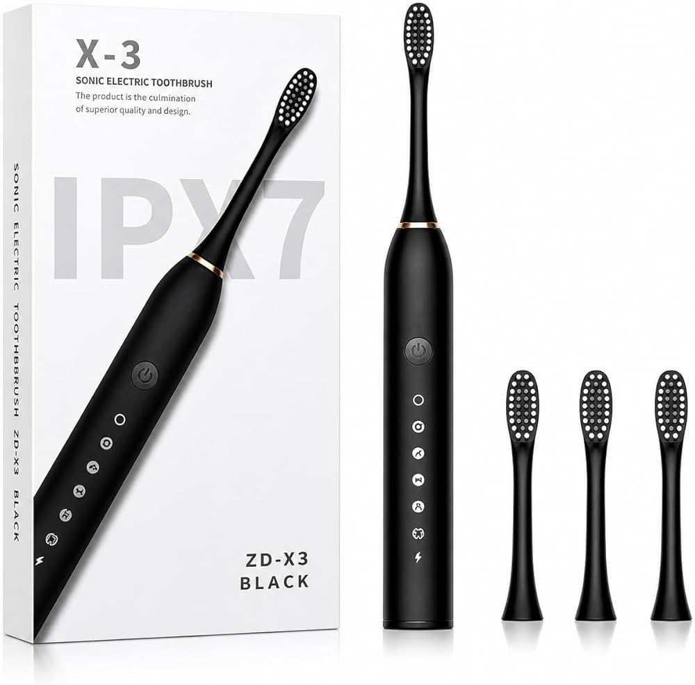 Sonic Electric Toothbrush | 5 Cleaning Modes | 3 Brush Heads | 40,000 Strokes/Min | IPX7 Waterproof | USB Rechargeable | Smart 2-Min Timer - 2
