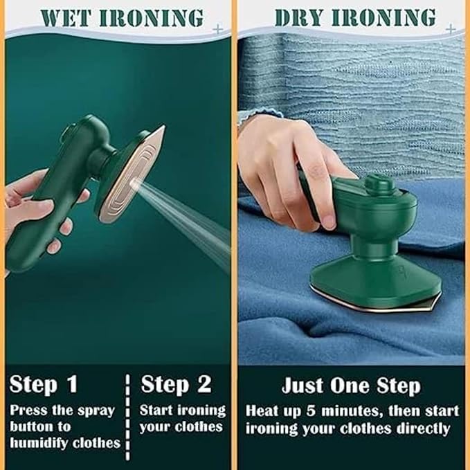 Portable Handheld Steam Iron Machine for Clothes | Mini Travel Garment Steamer | Wet &amp; Dry Ironing | Wrinkle Remover for Home &amp; Travel