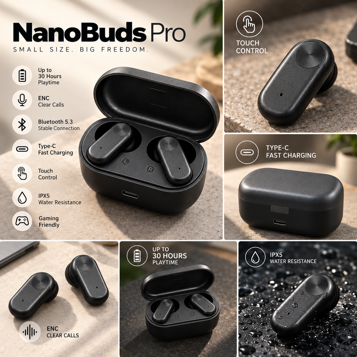NanoBuds Pro Wireless Earbuds | Upto 8 hours playtime | Premium Buds