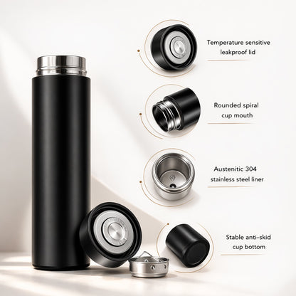 Stainless Steel Temperature Water Bottle | LCD Smart Display | 500ML