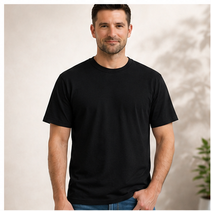 Men's Classic Cotton T-Shirt | 100% Cotton | 135 GSM Lightweight Fabric | Regular Fit | Soft & Breathable Everyday Wear (Copy)