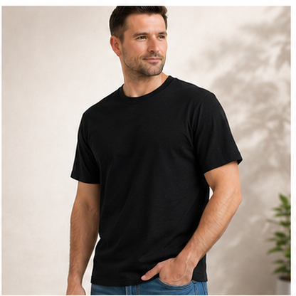 Men's Classic Cotton T-Shirt | 100% Cotton | 135 GSM Lightweight Fabric | Regular Fit | Soft & Breathable Everyday Wear (Copy)