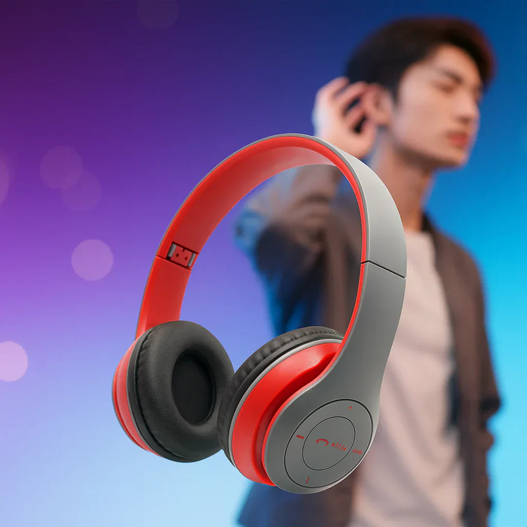 Foldable Wireless Bluetooth Headphones with Built-In Microphone – Stereo Sound | 5 Colors Available