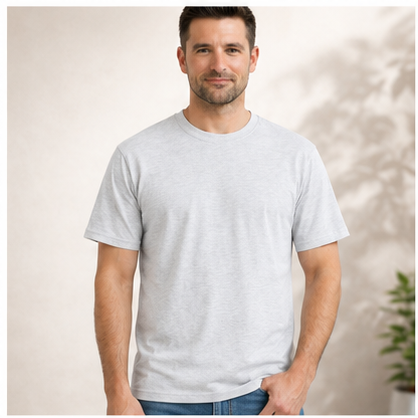 Men's Classic Cotton T-Shirt | 100% Cotton | 135 GSM Lightweight Fabric | Regular Fit | Soft & Breathable Everyday Wear (Copy)