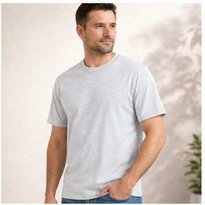 Men's Classic Cotton T-Shirt | 100% Cotton | 135 GSM Lightweight Fabric | Regular Fit | Soft & Breathable Everyday Wear (Copy)