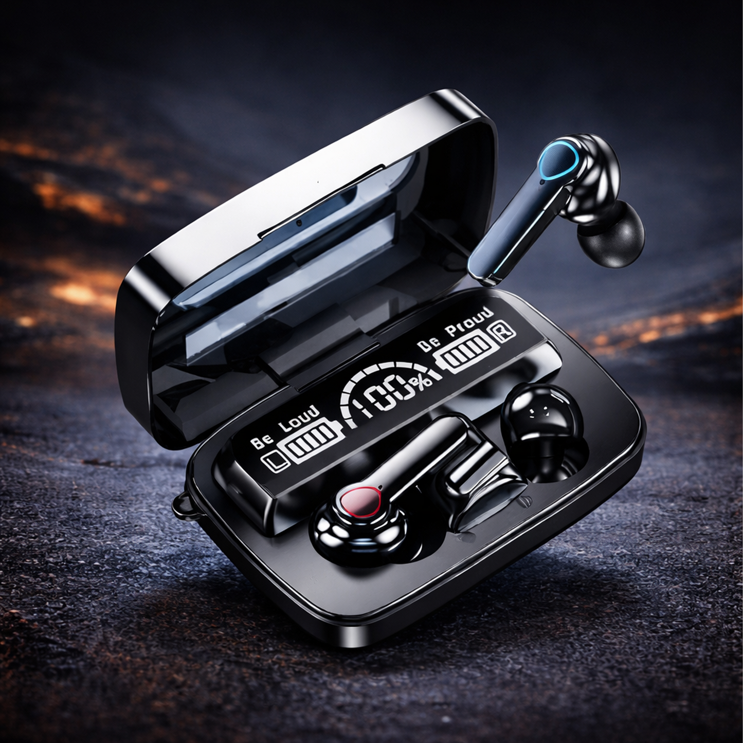 PopX | TWS Wireless Earbuds | Deep Bass | BT 5.3 | Touch Controls | LED Display Case | Type-C Fast Charging | Up to 40H Playtime - ZOM