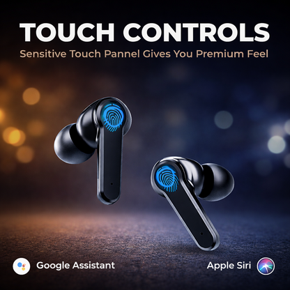 PopX | TWS Wireless Earbuds | Deep Bass | BT 5.3 | Touch Controls | LED Display Case | Type-C Fast Charging | Up to 40H Playtime - ZOM
