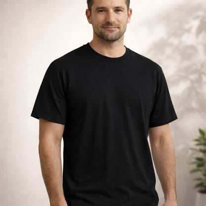 Pack of 3 Men’s Cotton T-Shirts | 135 GSM | White, Melange Grey & Black | Soft Summer Comfort | Regular Fit
