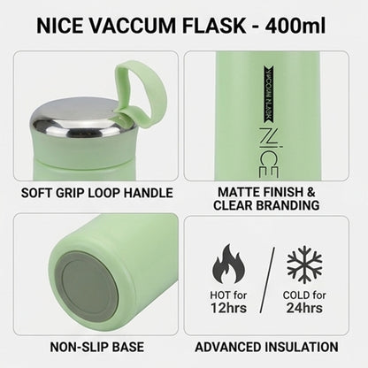 AquaGlass Premium Water Bottle 400ml with Screw Cap, BPA-Free, Portable Design, Assorted Colours - 1