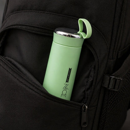 AquaGlass Premium Water Bottle 400ml with Screw Cap, BPA-Free, Portable Design, Assorted Colours - 1
