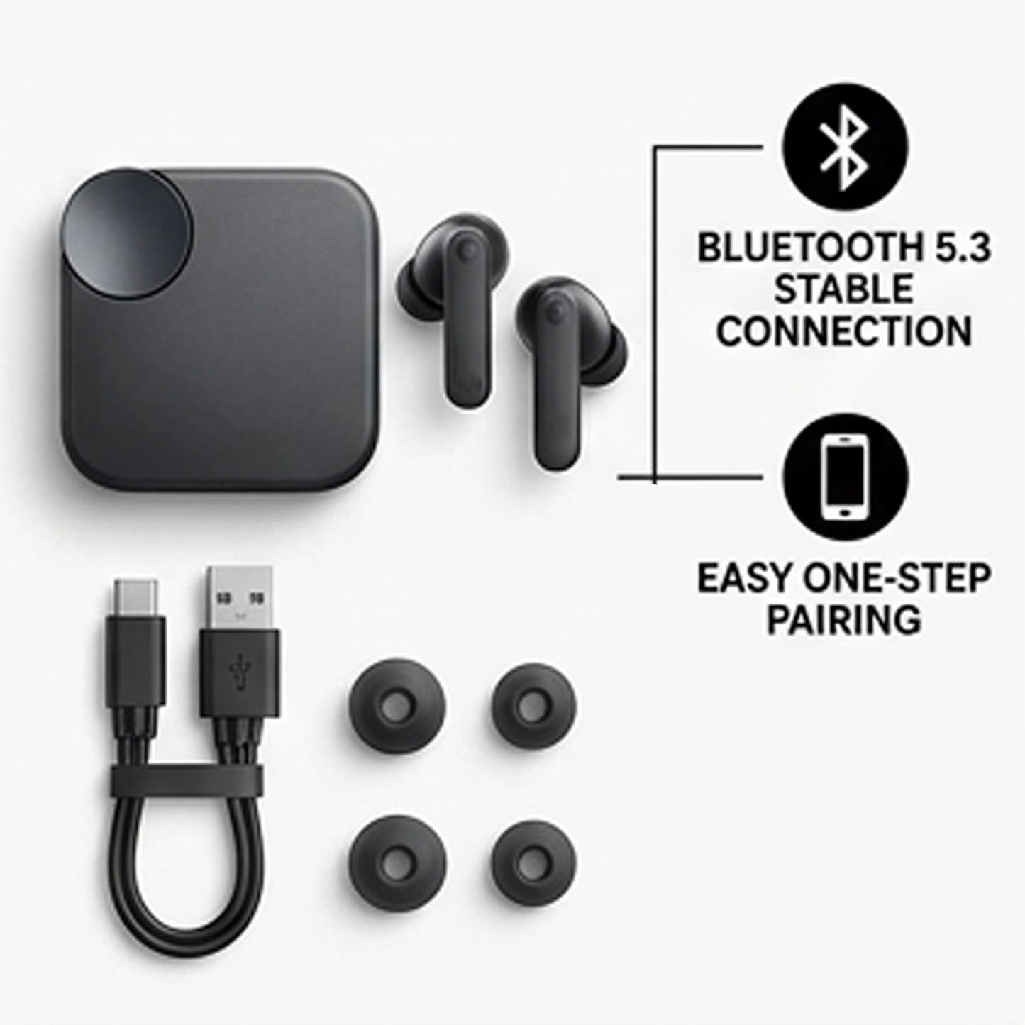 PulseX Pro 2 Wireless Earbuds with ANC, 8H Playtime, Bluetooth 5.3 (White) (Copy) (Copy)