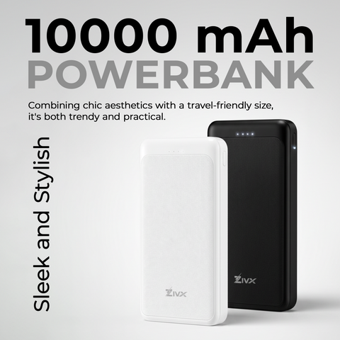 FuelX | 10000mAh Power Bank | Portable Slim Design | Dual USB Output Type-C Micro (Input & Output) | Lithium Polymer Battery | Compatible with iPhone, Samsung & All Smartphones