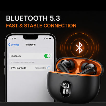 Wireless TWS Gaming Earbuds with Bluetooth 5.3, Deep Bass Sound, HD Calls