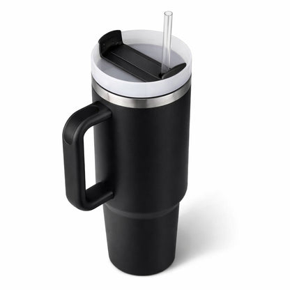 Premium Double Wall Stainless Steel Tumbler with Straw Lid (Stanley-Style)