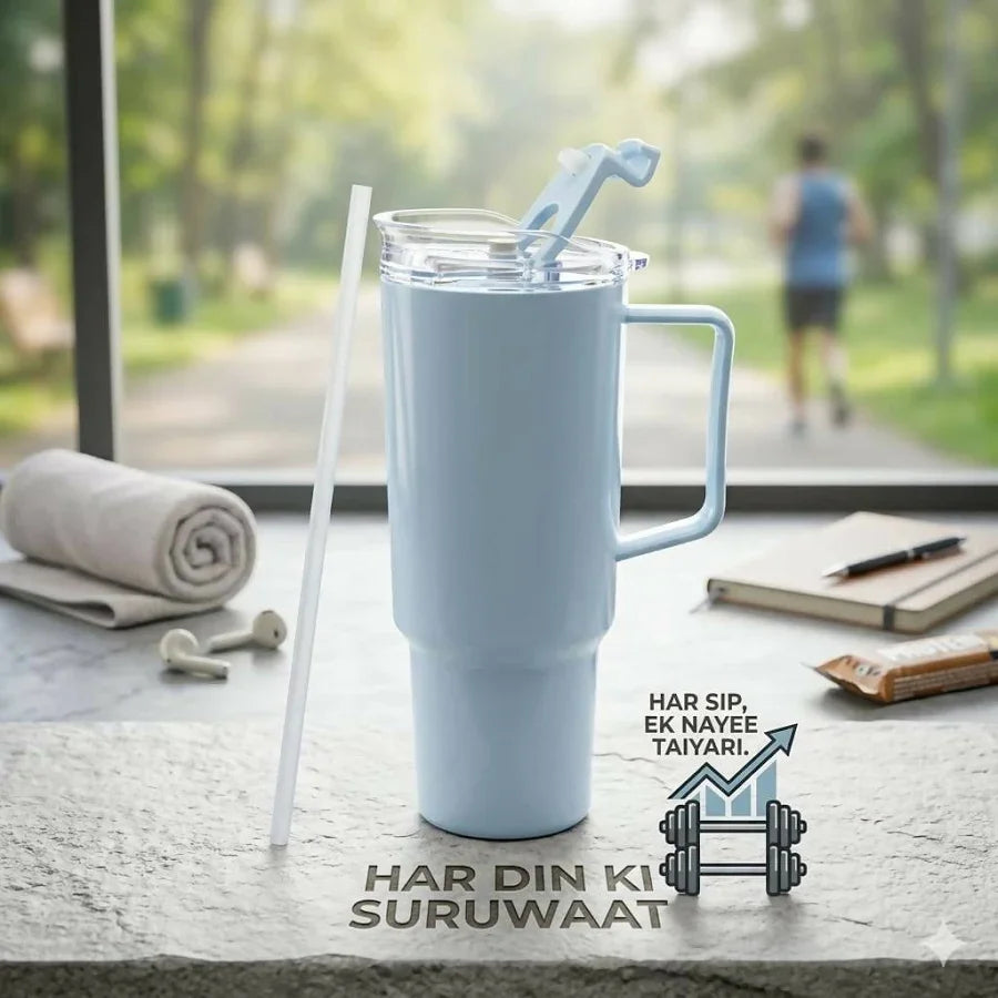 Premium Leak-Proof Tumbler with Handle & Straw | Lightweight | Perfect for summer | 1200ML - UNQ