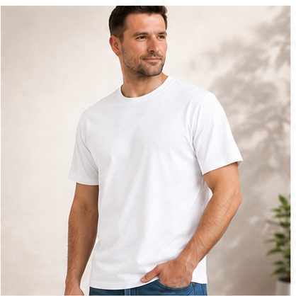 Men's Classic Cotton T-Shirt | 100% Cotton | 135 GSM Lightweight Fabric | Regular Fit | Soft & Breathable Everyday Wear (Copy)